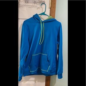 Blue with green, comfortable Sweatshirt.